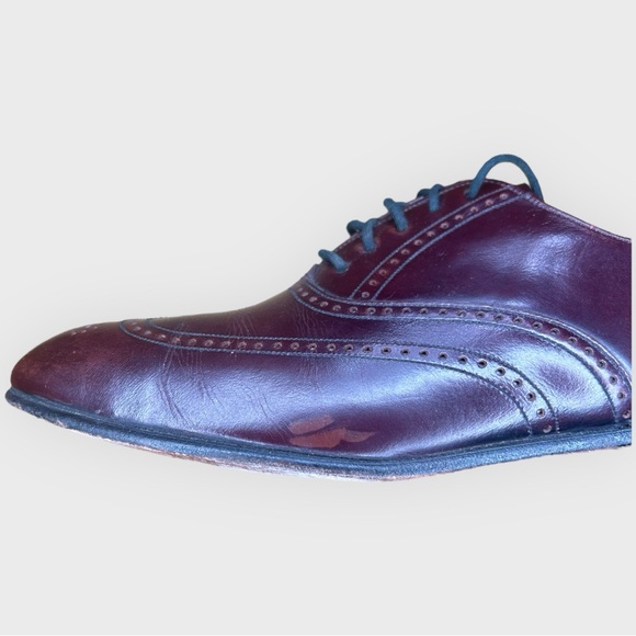 DACK men’s  maroon wingtip dress shoe - Picture 9 of 11